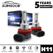 H11 LED Headlight Super Bright Bulbs Conversion Kit 8000K White Low Beam 2-Pack