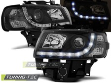 VW T4 LED Tagfahrlicht Optik Scheinwerfer Schwarz Langer Vorderwagen 1996-2003