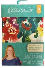 The Pioneer Woman Sweet Romance 3-Piece Floral Tier & Valance Set Small Window