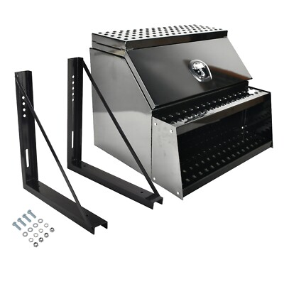 25''X28''X30'' Side Mount Truck Tool Saddle Step Box+2pcs 24''x24'' Mounting Bracket