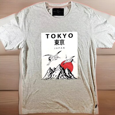 SOUL STAR ENGLAND T-Shirt Mens Large Gray Asia Cities TOKYO Japan SOFT Graphic T