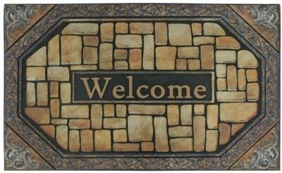 EVIEW Rubber Doormat Indoor Outdoor Front Door Mat, Low Profile Heavy Duty Welcome Mat
