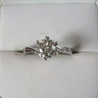 18K White Gold 1.00 Carat TW Moissanite Solitaire Engagement Ring Size 7 [r51] — photo 10