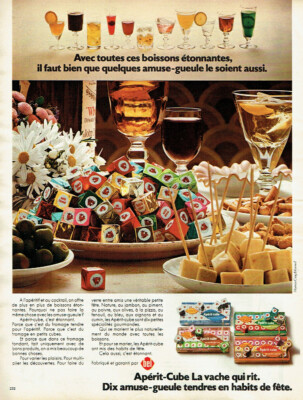Advertising 1120 1973 Apérit-cube la Vache qui laughs amuse-gueule NICE