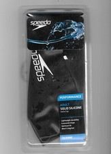 New Unopened Adult Black Speedo Performance Solid Silicone Swim Cap