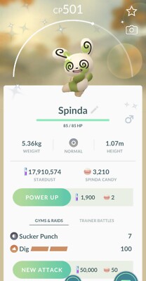 Shiny Spinda 5 - TRADE 20k stadust - Registered Shiny Spinda already require
