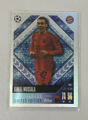 Topps India match attax 2024-25 Jamal Musiala Blue Diamond Limited Edition  Card