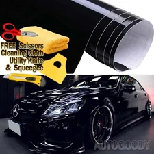 48" x 60" Gloss Black Vinyl Film Wrap Sticker Decal Air Bubble Free 4ft x 5ft