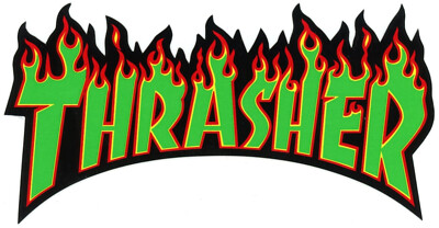 Thrasher Magazine Skateboard Sticker Grün Rot Schwarz 15,5x8cm Gestanzt
