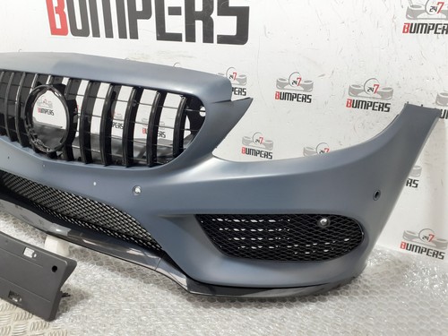 MERCEDES BENZ C CLASS W205 2014-2018 AMG BLACK FRONT BUMPER COMPLETE A2058850925 - Picture 3 of 14