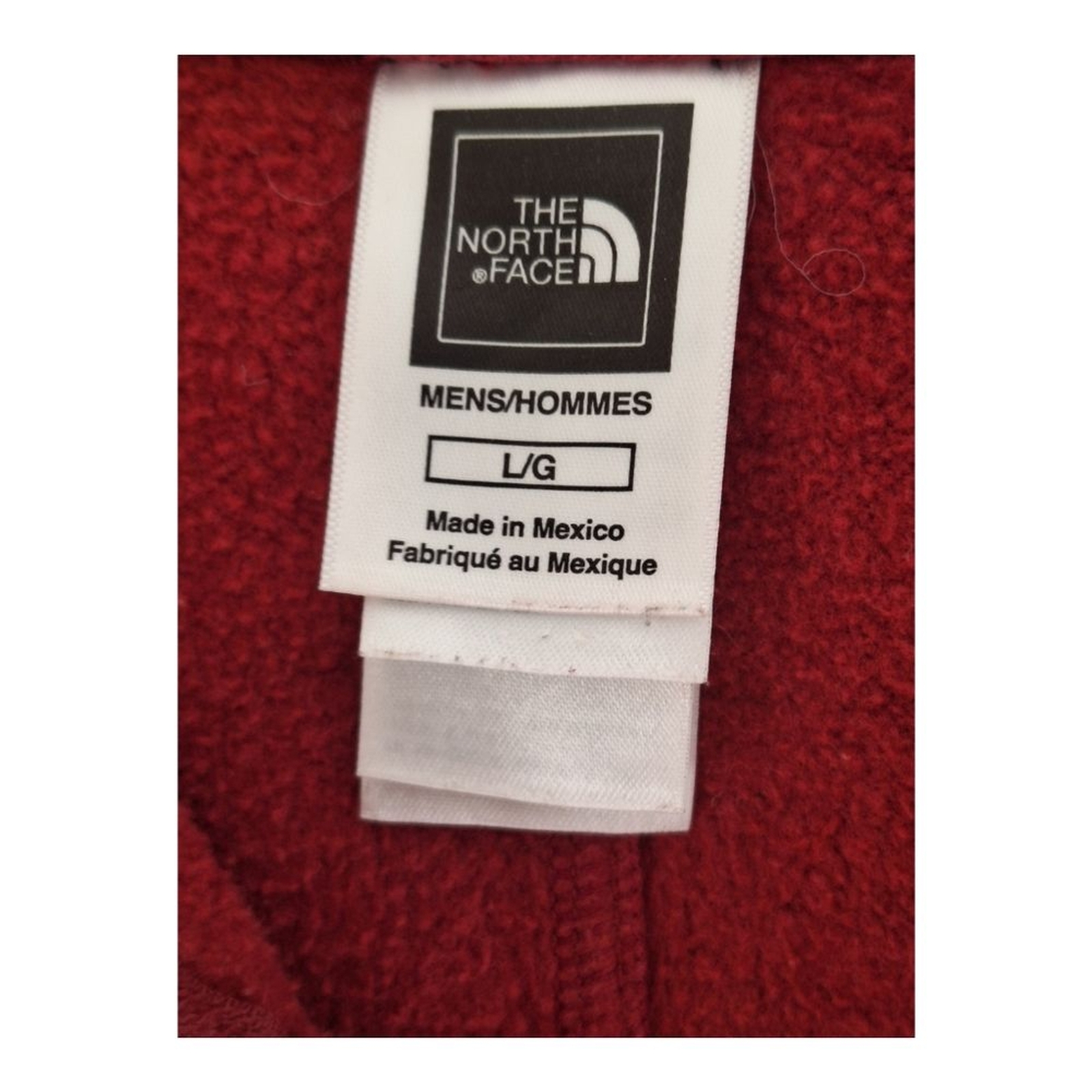 THE NORTH FACE Full Zip Hoodie L Red Maroon Mens Large thumbnail 4