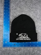 California State Bear Beanie Toque Adult One Size Black Knit 100% Acrylic Ski