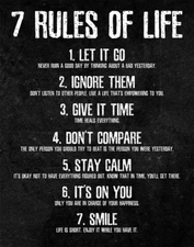 7 Rules Of Life Sticker Decal