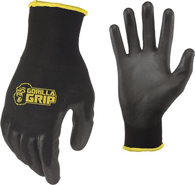 Gorilla Grip Medium Work Gloves 15 Pairs Slip Resistant All Purpose Durable G...