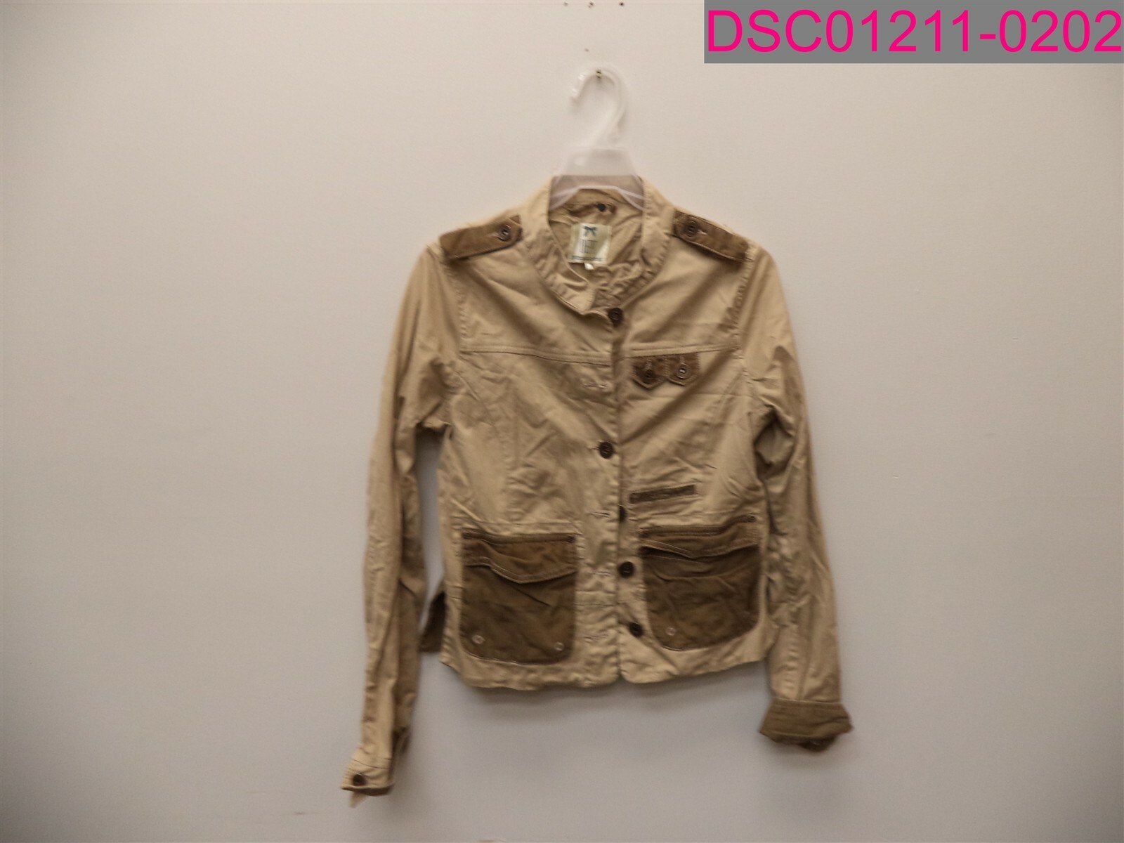 DEPT Women's Beige Military Jacket Button Front Medium eBay