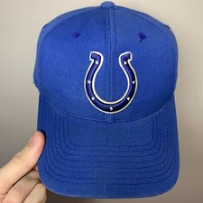 Vintage Sports Specialties Indianapolis Colts Plain Logo NFL Snapback Hat Blue