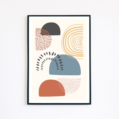 Abstrakte Formen Illustration Geometrisch Minimalistisch Boho 7x5 Wanddeko Kunstdruck 