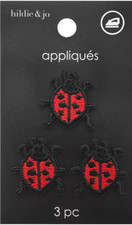 Simplicity Hildie Jo Ladybug Applique Iron-on Patch 3 Pc.