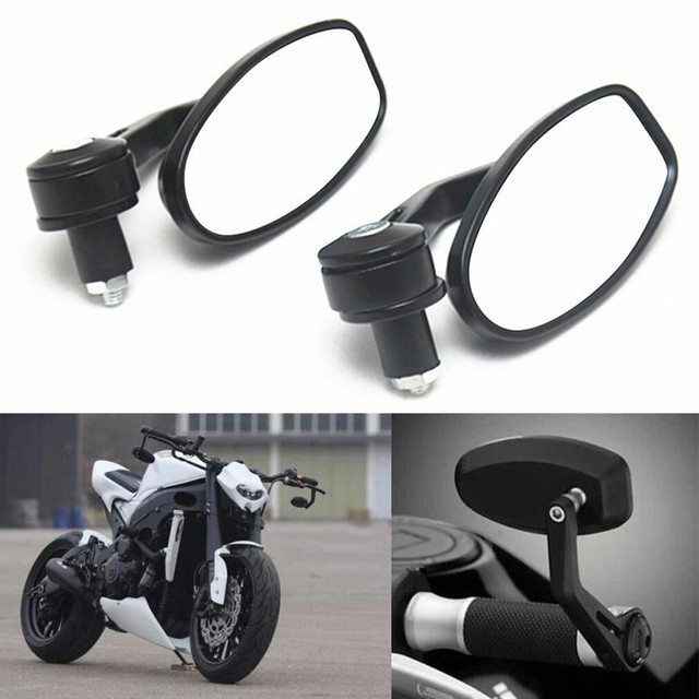 22mm 7/8" Motorcycle Handle Bar End Rearview Side Mirror for Cafe Racer