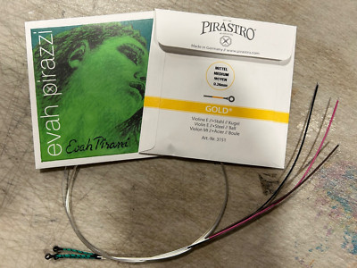 Pirastro Evah pirazzi violin strings set  4/4 size Ball End , Gold Label E Ball
