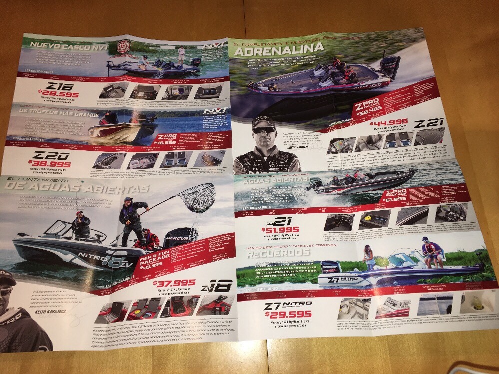 2016 Nitro Boats Fishing Catalog Brochure Z18 Z20 Z21 Z7 ZV21 Spanish