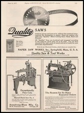 1917 Napier Saw Works Springfield Massachusetts Cold Cut-Off Saw Blades Print Ad