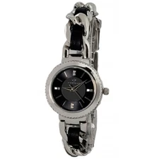 Viewpoint By TIMEX Women's Black Dial, Silver Tone Link Bracelet Watch CC3D83600