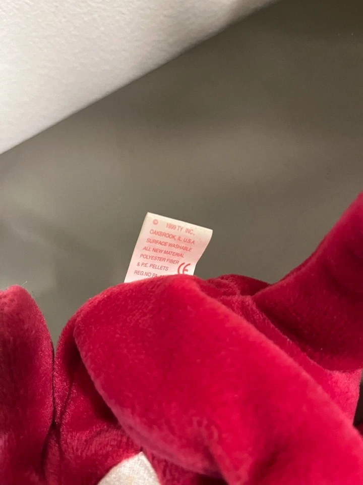 Rare Vintage 1998/1999 TY Beanie Baby Babies Valentina Bear Hologram Error Tag  - Image 4 of 4