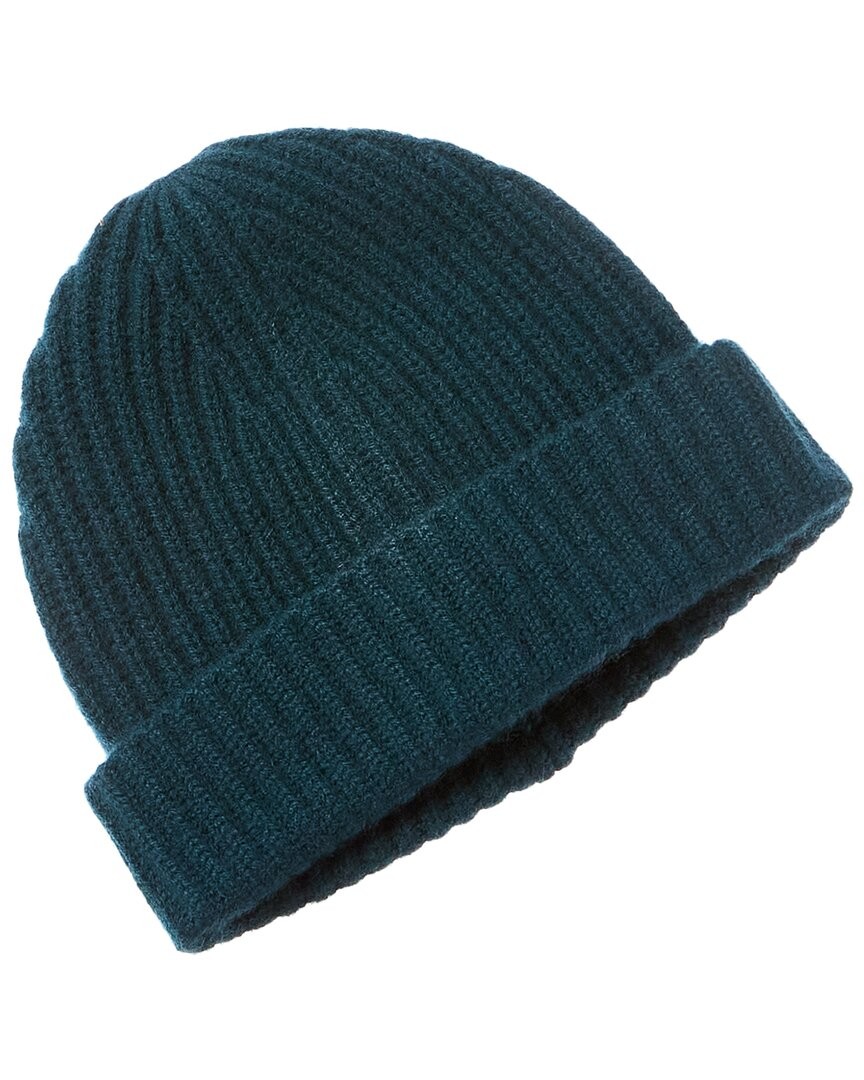Кашемировая шляпа Amicale из плотного кашемира с манжетами в виде ребер женская зеленая 6190₽