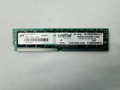 Crucial Technology CT8M32E2M6.16DMX MT16D832M-6 X Memory Module | 32MB, EDO