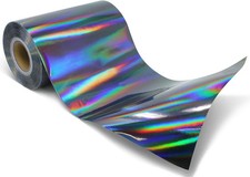 Holographic Black Chrome Adhesive Vinyl Roll 12 Inch x 30 Ft Craft Decal Sheet