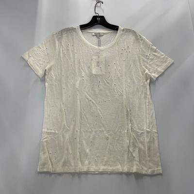 IRO Clay Short Sleeve T-shirt Women's Size L Ecru