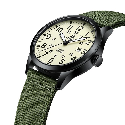 LN LENQIN Orologio Uomo Orologio Militare Orologio Campo Orologi Analogici Al - Foto 19 di 24