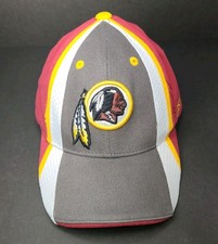 Vtg Washington Redskins Reebok Flex Fit Hat NFL Equipment Burgundy Gray Cap OS