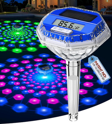 2026 Digital Solar Pool Thermometer with LCD Display and Light Show