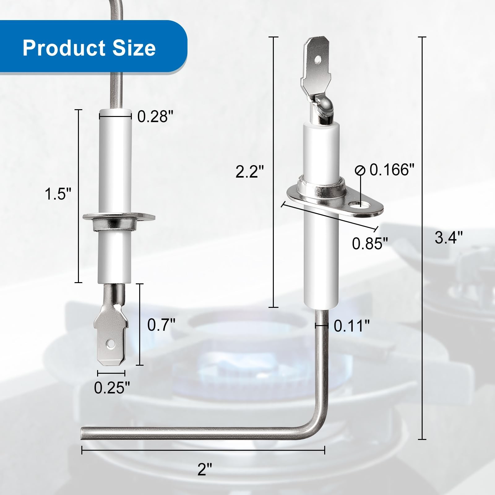 Hunter-wish SEN01114 Flame Sensor for Trane Furnace - Flame Sensor Igniter Se...