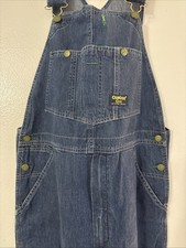 VTG Oshkosh B'Gosh Blue Denim Overalls Bib's Size 32 x 32 Made in USA