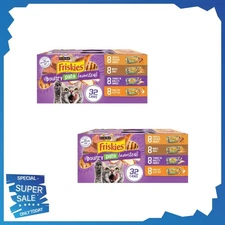 Purina Friskies Pate, Soft Poultry Variety Pack, Wet Cat Food, 5.5 oz, 64 Pack