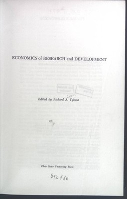 Economics of Research and development. Tybout, Richard A.: