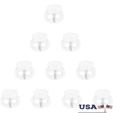 Clear Cord Locks Double Hole Spring Stopper Slider Clips Drawstrings 10pcs New