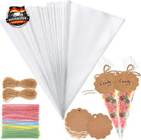 100 StüCk SüßIgkeiten TüTen Mit 100 GeschenkanhäNger | SpitztüTen CellophantüTen