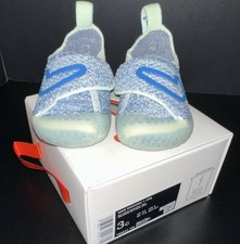 Nike Swoosh 1 TD Infant Flyknit Shoes Sail Star Blue Volt Sz 3C FB3244-103