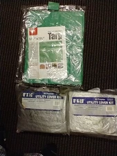 NEW Green Tarp 5'x7' & (2) All-Purpose Utility Cover Kits 8'x10' - Weather Proof