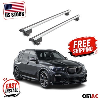 220 Lbs Luggage Roof Rack Cross Bars for BMW X5 G05 2019-2026 Alu Silver 2x