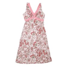 FOREVER21 Donna Rosa Stampa Floreale Misto Cotone Abito da Giorno XS Pizzo Bordo