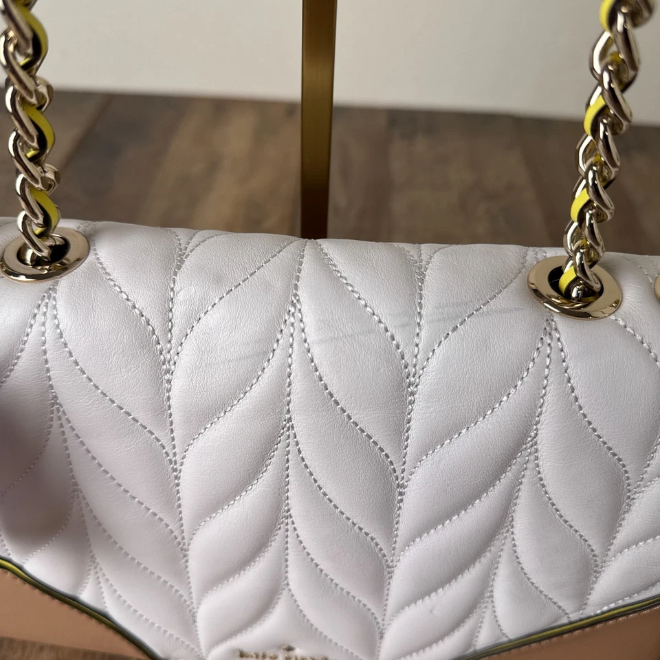 Kate Spade Briar Lane Quilted Emelyn Shoulder Crossbody Bag Colorblock White NWT - Image 4 of 4