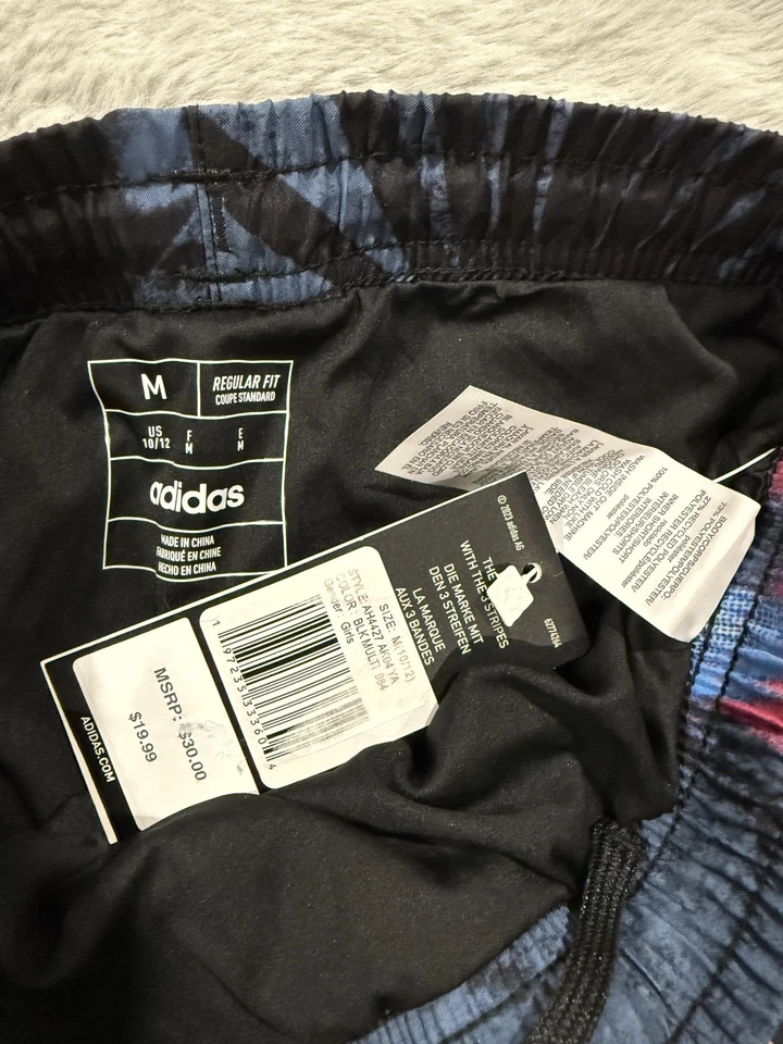 Pantalones Cortos Adidas Niñas Medianos 10/12 Atléticos Correr 3 Rayas Nuevos con Etiquetas 3 en Entrepierna Nuevos Foto 2 de 4
