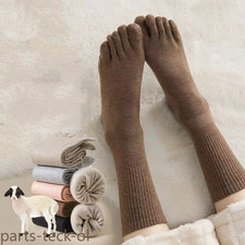 Women Wool Five Finger Toe Crew Warm Thick Heavy Fuzzy Sport Soft Socks 5 Pairs