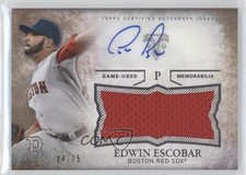2015 Topps Triple Threads Unity Jumbo Relics Sepia 24/75 Edwin Escobar Auto 9ot