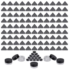 Houseables 3 Gram 3 ML Cosmetic Empty Containers Jars - BPA Free Black - 2000 Pa